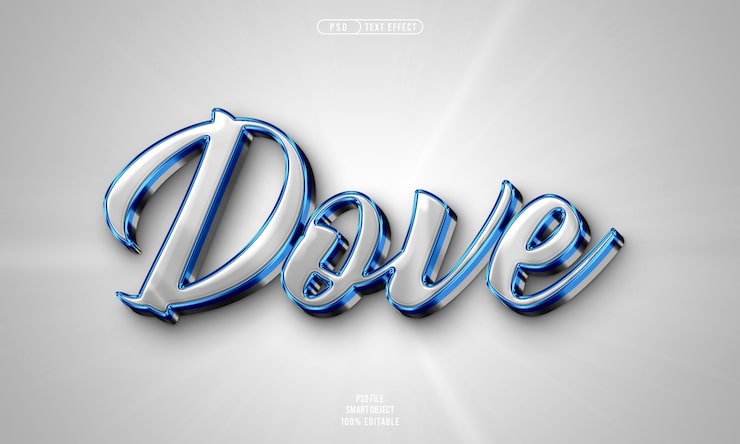 PSD gratuito efecto de texto editable paloma 3d