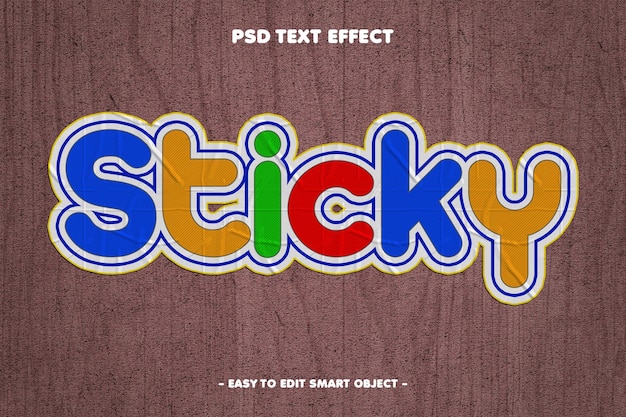 PSD gratuito efecto de texto editable de pegatina