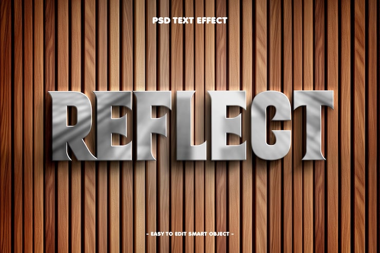 PSD gratuito efecto de texto editable de reflejo