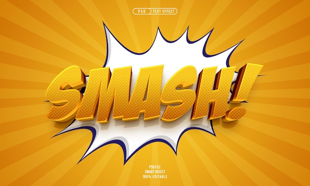 PSD gratuito efecto de texto editable smash 3d