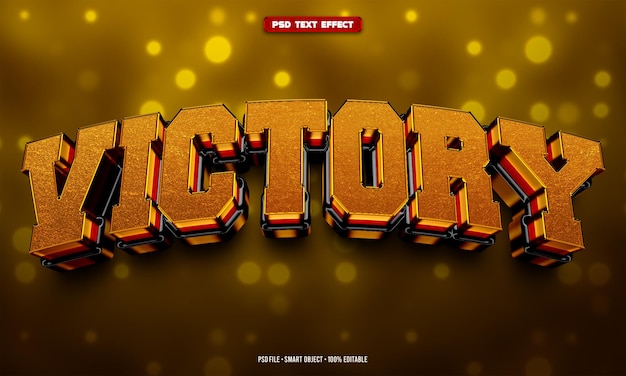 PSD gratuito efecto de texto editable victory 3d