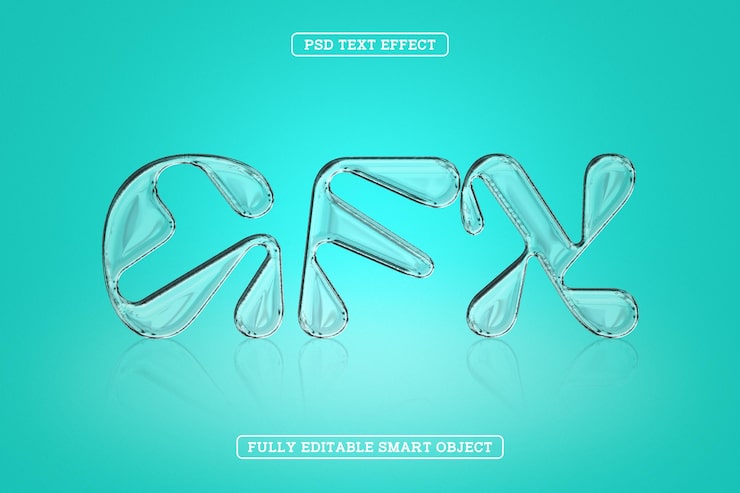 PSD gratuito efecto de texto de estilo gfx glass