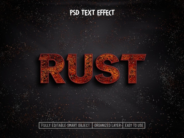 PSD gratuito efecto de texto oxidado