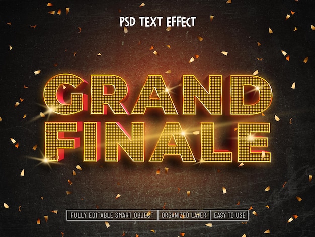 PSD gratuito efecto de texto psd de gran final