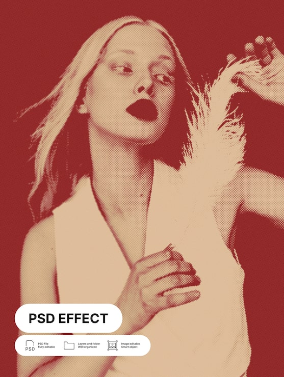 PSD gratuito efecto de texto de semitono
