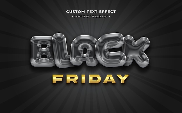 PSD Gratis efek gaya teks 3d black friday