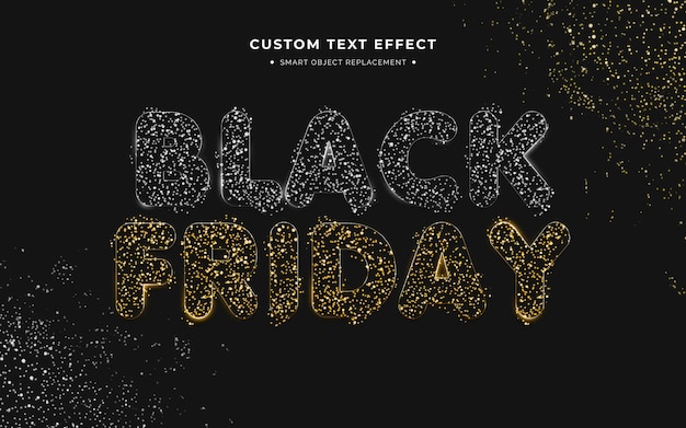 PSD Gratis efek gaya teks 3d black friday