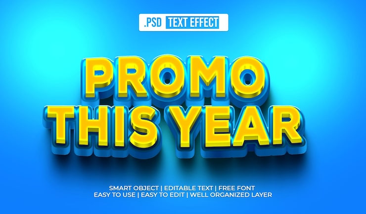 PSD Gratis efek gaya teks promo tahun ini