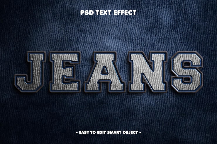 PSD Gratis efek teks jeans yang dapat diedit