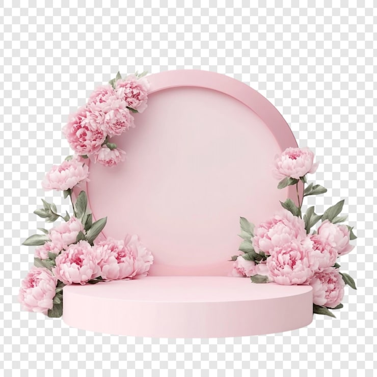 Gratis PSD elegant roze bloemen stand