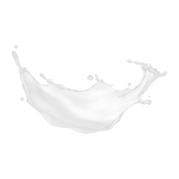 PSD gratuito elemento de salpicaduras de leche aislado