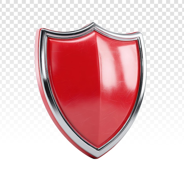 PSD gratuito escudo rojo 3d con ribete cromado