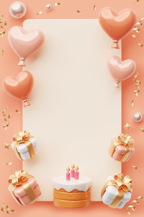 PSD gratuito estandarte en blanco vertical de cumpleaños
