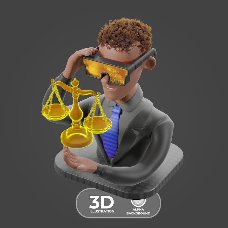 PSD gratuito evaluando la inteligencia artificial desde una perspectiva de derechos humanos ilustración 3d