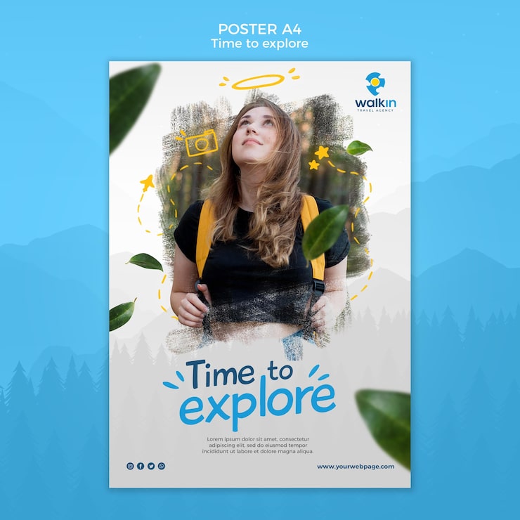 PSD gratuito explore la plantilla de póster de concepto