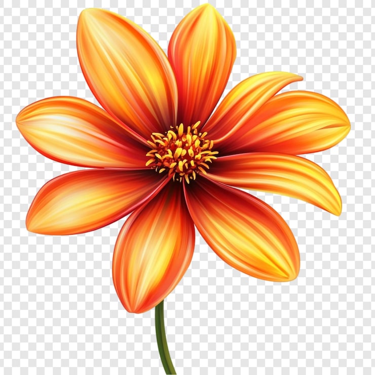 PSD gratuito la flor de la dalia naranja vibrante