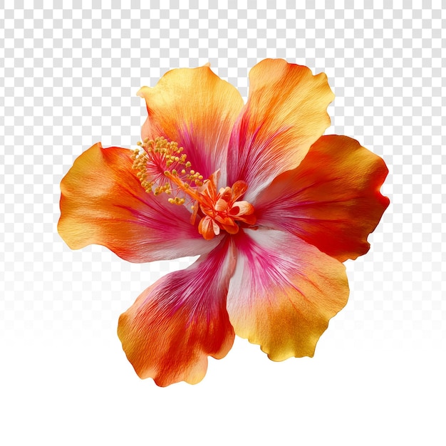 PSD gratuito flor de hibisco naranja y rosa aislada