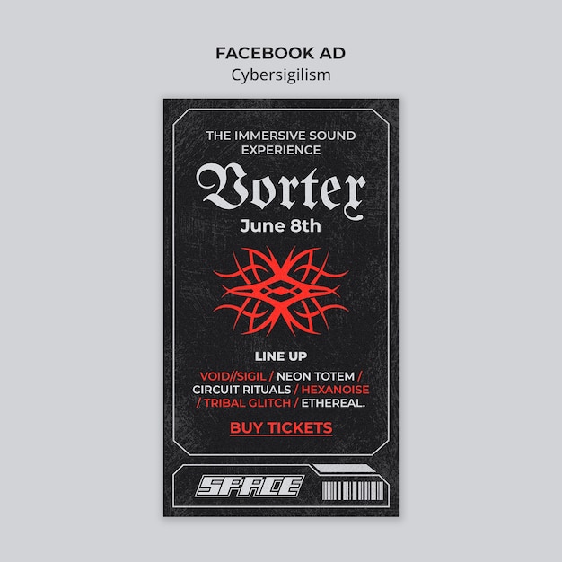 PSD Gratis flyer acara vortex