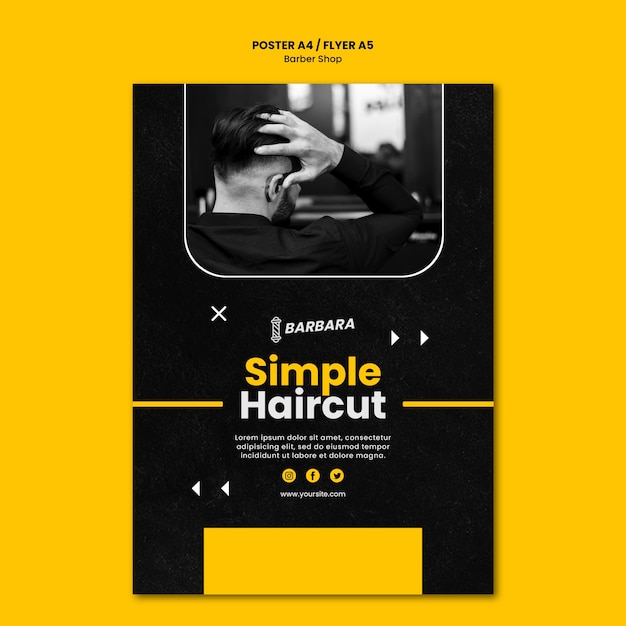 Gratis PSD flyer kapper winkel sjabloon