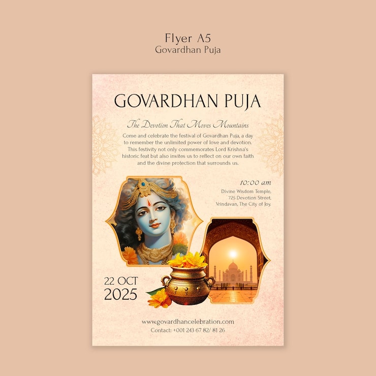 PSD Gratis flyer puja govardhan