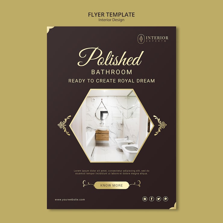 PSD gratuito folleto de diseño de interiores