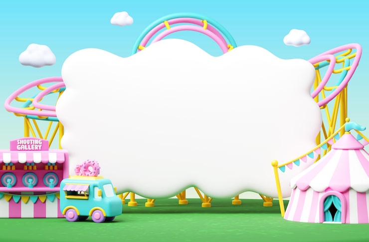 PSD gratuito fondo de banner en blanco de venta en el parque de atracciones