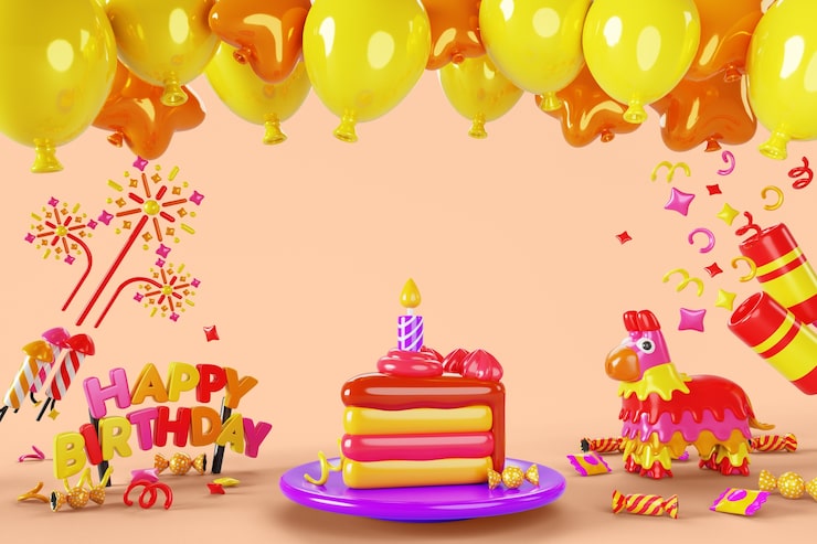 PSD gratuito fondo de cumpleaños en 3d