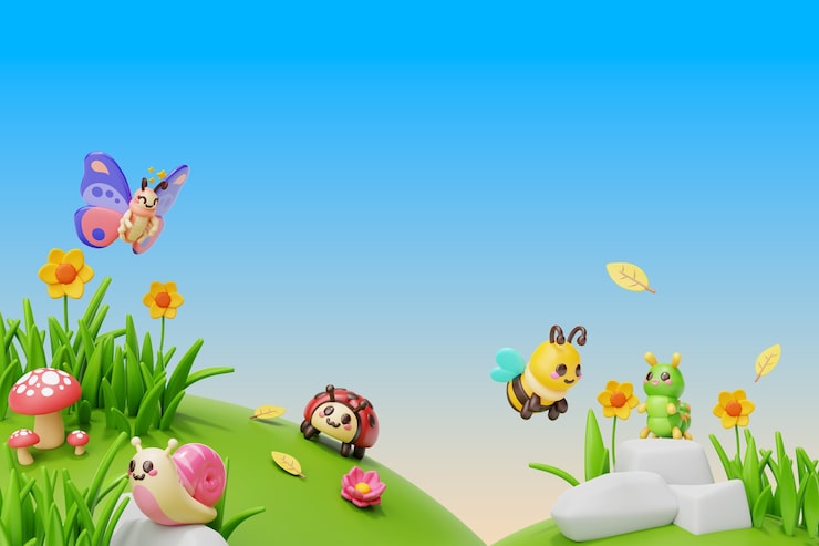 PSD gratuito fondo de la naturaleza y los insectos