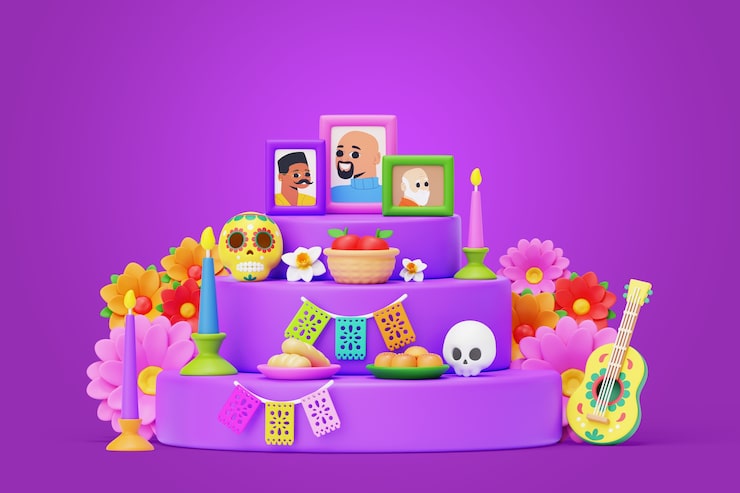 PSD gratuito el fondo de la naturaleza muerta de dia de muertos