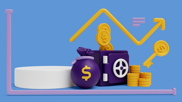 PSD gratuito fondo del podio de negocios en 3d