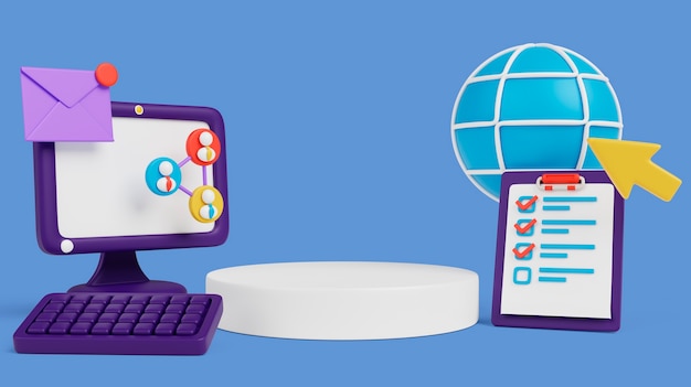PSD gratuito fondo del podio de negocios en 3d