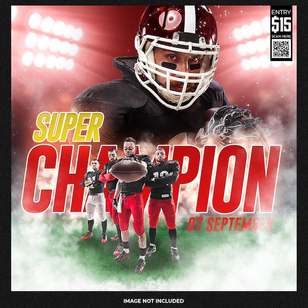Gratis PSD game day social media post-sjabloon