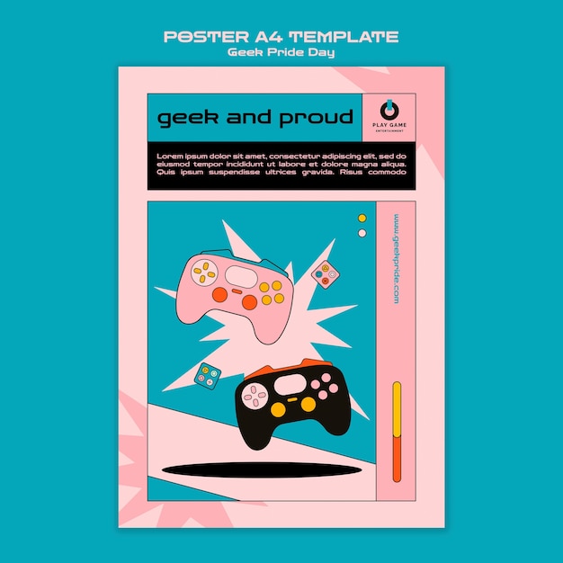Gratis PSD geek pride day poster sjabloon