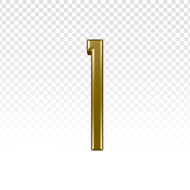 Gratis PSD gouden 3d-nummer één geïsoleerd