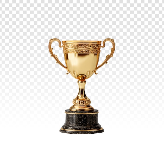 Gratis PSD gouden trofee met marmeren basis