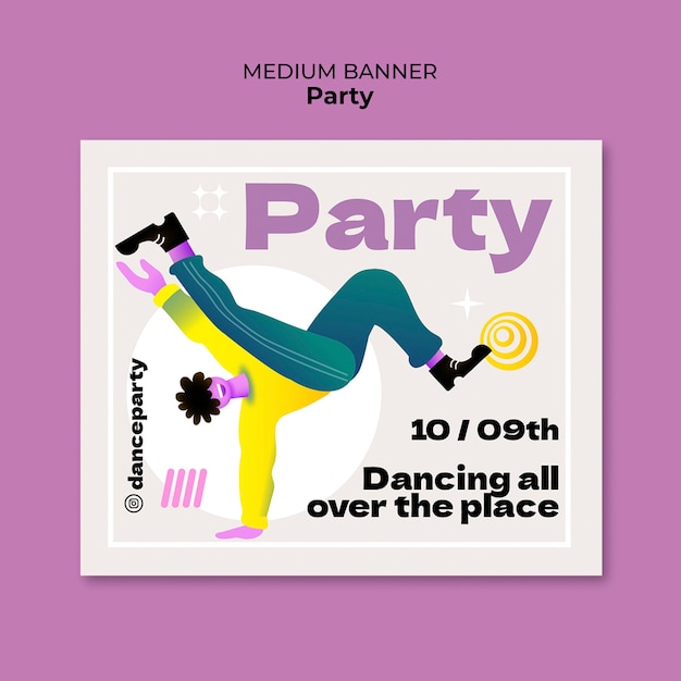 Gratis PSD gradiënt dansfeest sjabloon