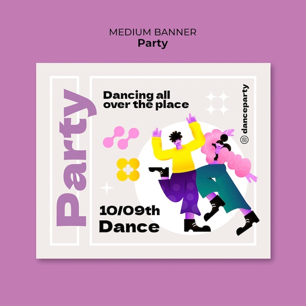 Gratis PSD gradiënt dansfeest sjabloon