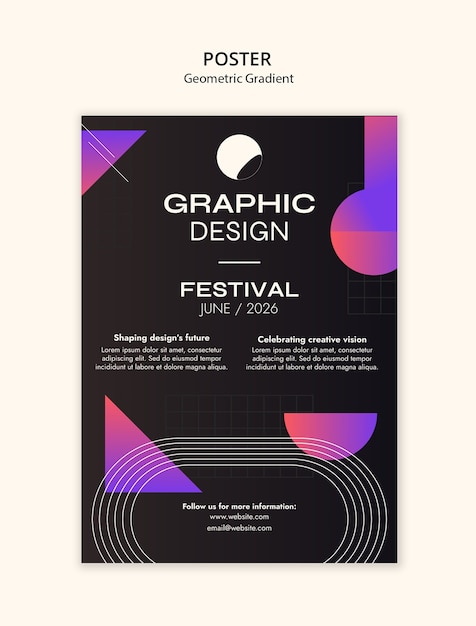 Gratis PSD gradiënt geometrische vormen sjabloon