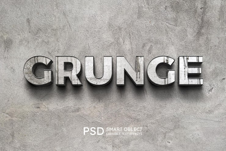 PSD Gratis grunge tekststileffekt