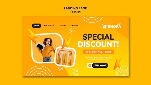PSD Gratis halaman arahan penjualan mode