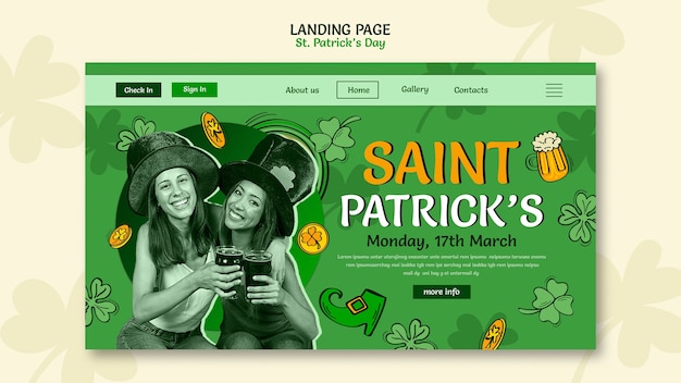 PSD Gratis halaman landas perayaan hari st patrick