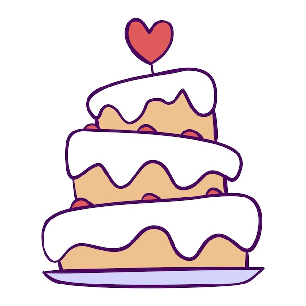 Gratis PSD handgetekende illustratie van een verjaardagsicoon