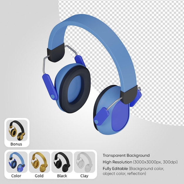 PSD Gratis headphone 3d