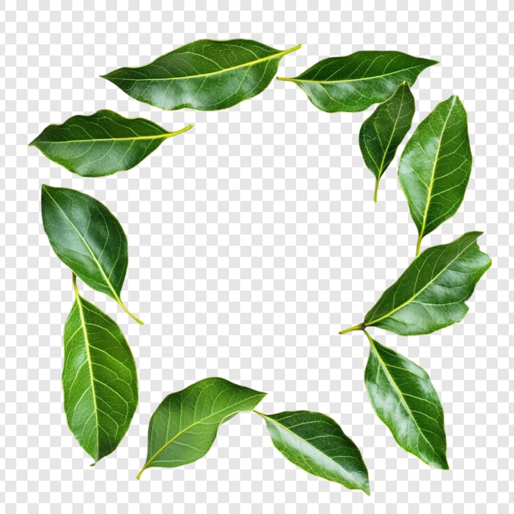 PSD gratuito las hojas verdes vibrantes enmarcan un borde natural de follaje exuberante