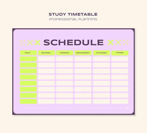 Gratis PSD horizontale weekplanner template