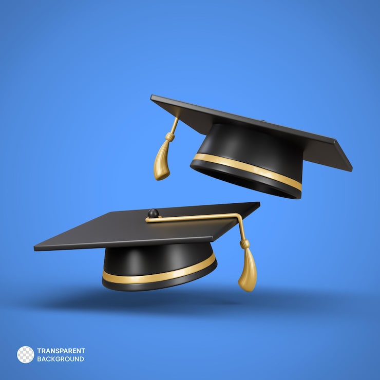 PSD gratuito icona di successo di laurea illustrazione di rendering 3d isolato