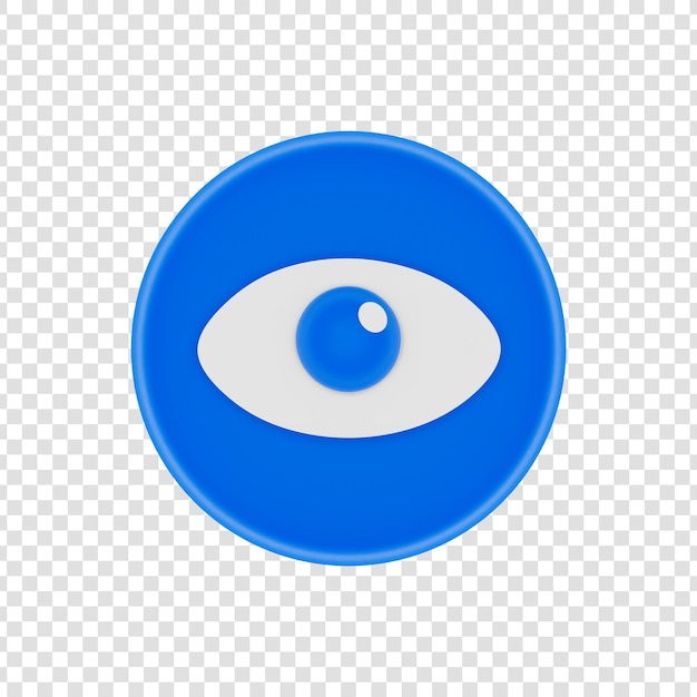 PSD gratuito icona occhio rendering 3d in cerchio blu
