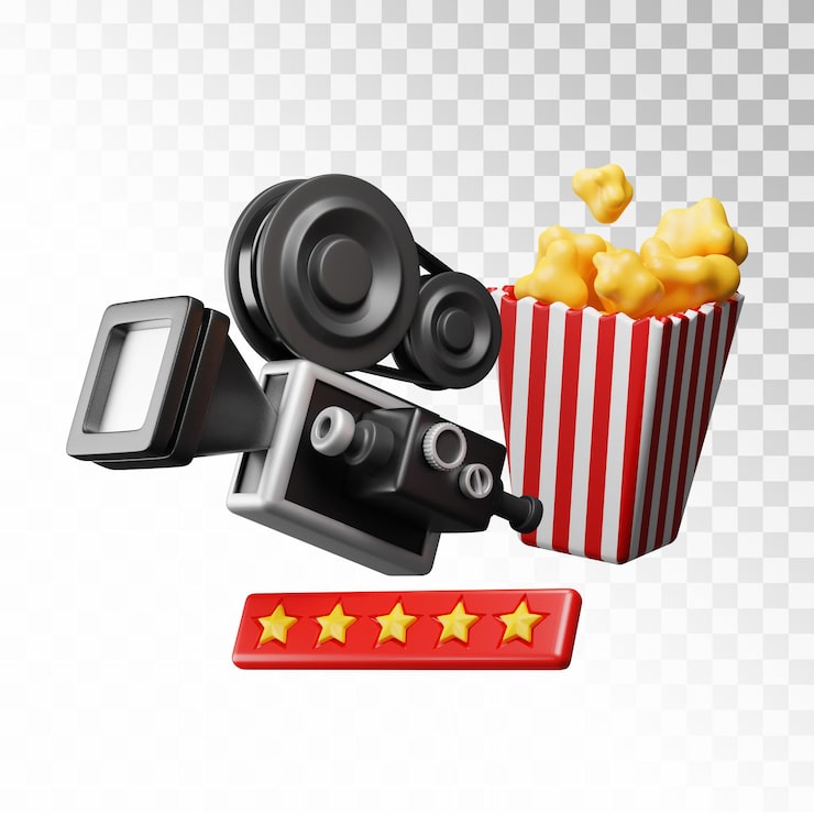 PSD gratuito icone per il cinema. illustrazione 3d