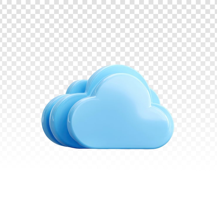 PSD gratuito icono 3d de nube azul para computación en la nube y almacenamiento de datos