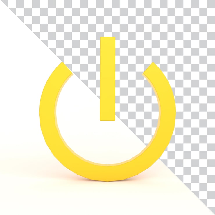 PSD gratuito icono de apagado en la parte frontal